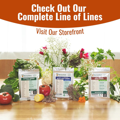 15,000 Heirloom Seeds Non GMO Vegetable and Fruit Seeds for Planting Outdoor & Indoor - 18 Variety Pack of Survival Garden Seeds